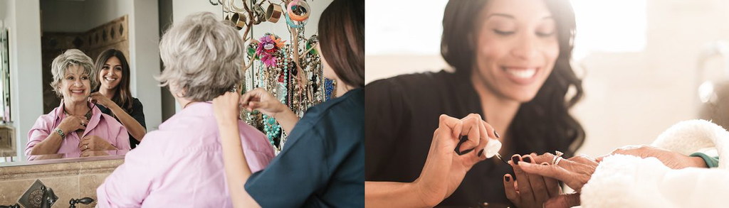 Caregiver with a senior